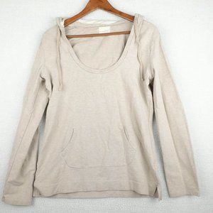 Banana Republic Hoodie Womens Medium Beige Lightweight Round Neck Retro